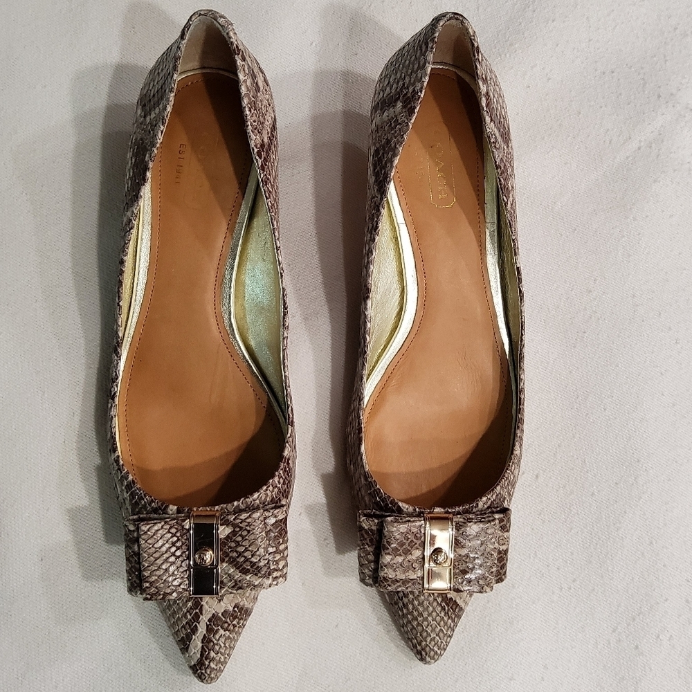 Coach Mandy Python-Embossed Leather Size 7 - Picture 5 of 15